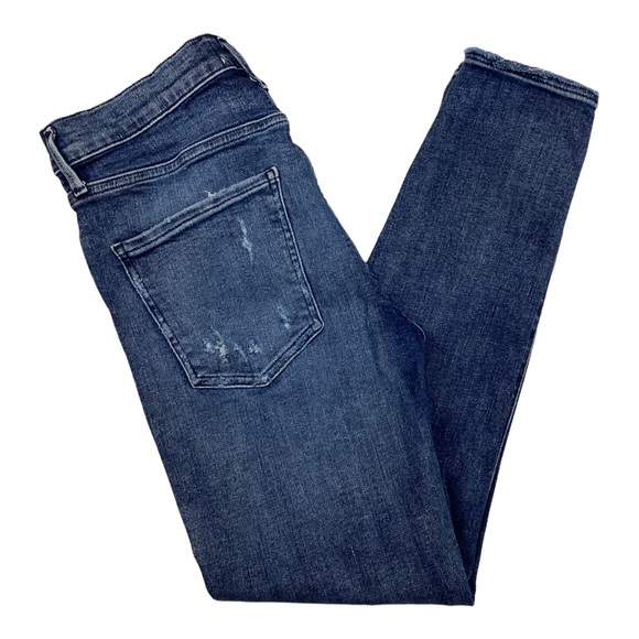 AGOLDE High Rise Distressed Skinny Jeans Blue - Picture 7 of 10